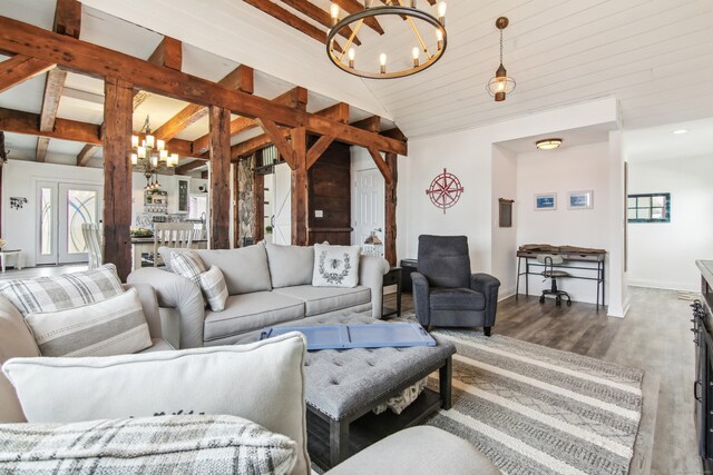75 N Main St, East Hampton, CT 06424 - living room with a chandelier and wood finished floors
