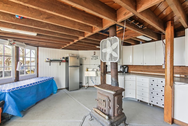 75 N Main St, East Hampton, CT 06424 - below grade area with freestanding refrigerator and a sink