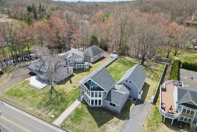 75 N Main St, East Hampton, CT 06424 - aerial view of residential area with a heavily wooded area