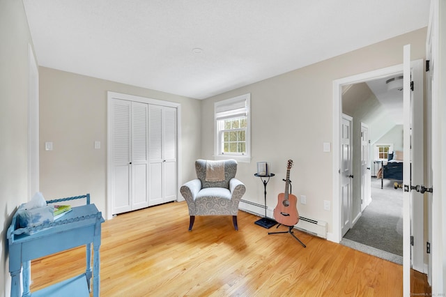 living area featuring wood finished floors