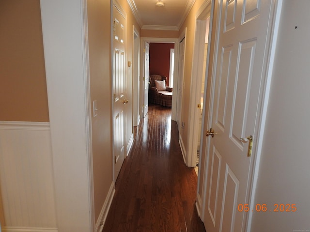 70 Allison Way Unit 70, East Haven, CT 06512 - corridor with dark wood-style floors, ornamental molding, and baseboards