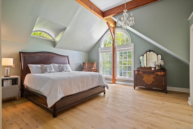 128 Spaulding Rd, Brooklyn, CT 06234 - bedroom with a chandelier, wood finished floors, and baseboards