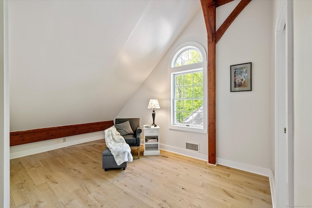 128 Spaulding Rd, Brooklyn, CT 06234 - unfurnished room with lofted ceiling, wood finished floors, and baseboards