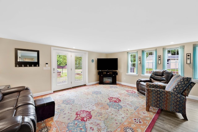 340 Brookfield St, South Windsor, CT 06074 - living area featuring baseboards, recessed lighting, and wood finished floors