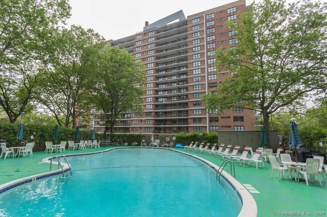 view of pool featuring a patio area