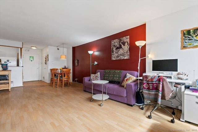 living room with wood finished floors