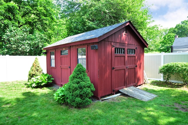 5 Middle Dr, Windsor Locks, CT 06096 - view of shed with a fenced backyard
