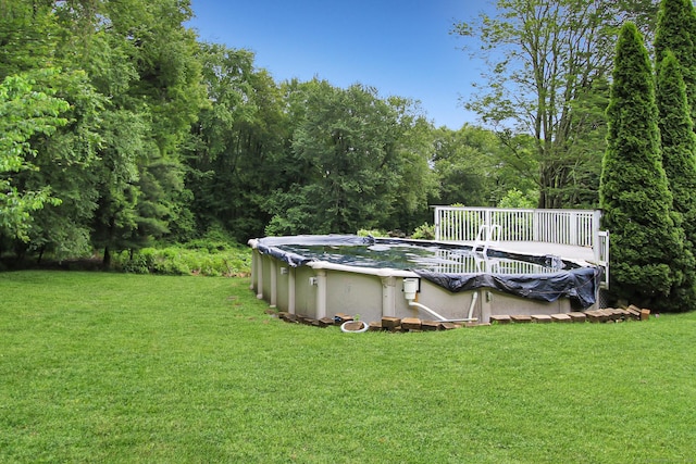 15 Old Stream Ln, Trumbull, CT 06611 - view of green lawn featuring a covered pool