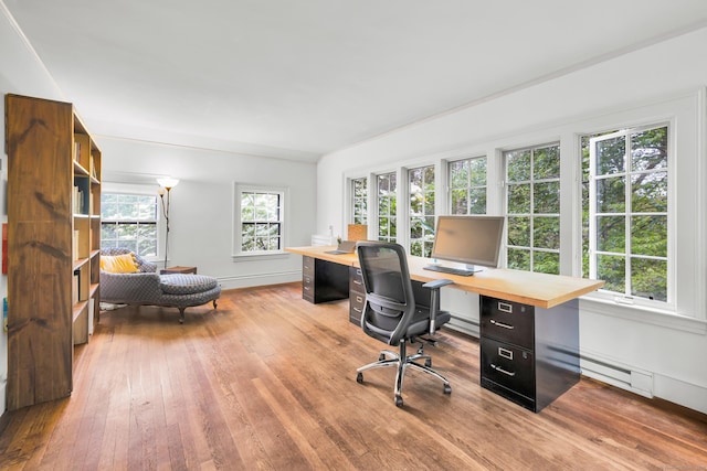 64 Blake Rd, Hamden, CT 06517 - office with hardwood / wood-style floors and a baseboard radiator