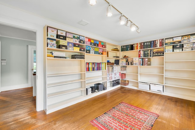 64 Blake Rd, Hamden, CT 06517 - living area with hardwood / wood-style floors and track lighting