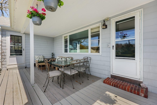 27 Wilbur Rd, Stonington, CT 06378 - deck featuring outdoor dining space and entry steps