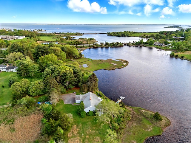 27 Wilbur Rd, Stonington, CT 06378 - aerial overview of property's location with a large body of water