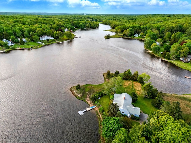 27 Wilbur Rd, Stonington, CT 06378 - bird's eye view of a large body of water and a heavily wooded area