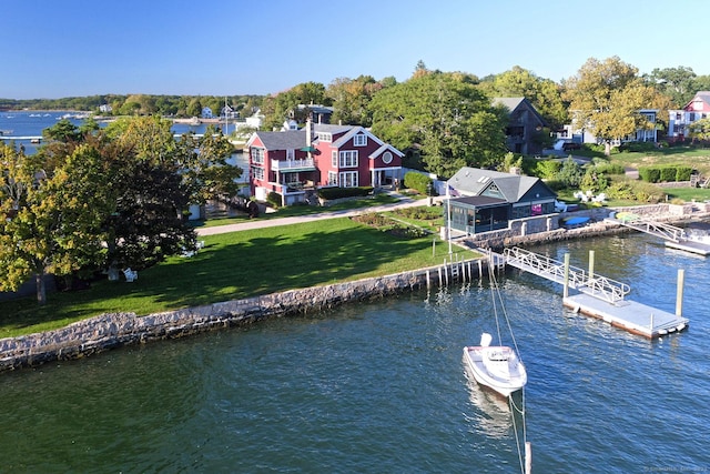 Rogers Is, Branford, CT 06405 - dock featuring a water view and a yard