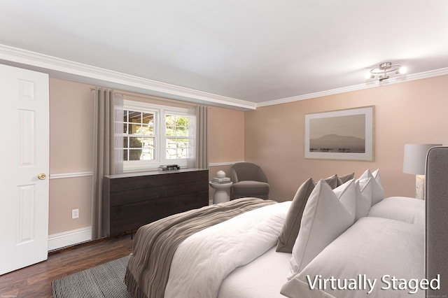 173 Barlow Mountain Rd, Ridgefield, CT 06877 - bedroom with dark wood-type flooring and crown molding
