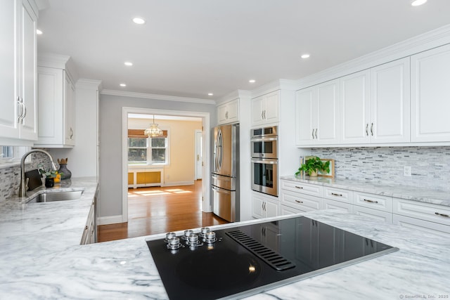 186 Isinglass Rd, Shelton, CT 06484 - kitchen with a sink, appliances with stainless steel finishes, and white cabinetry