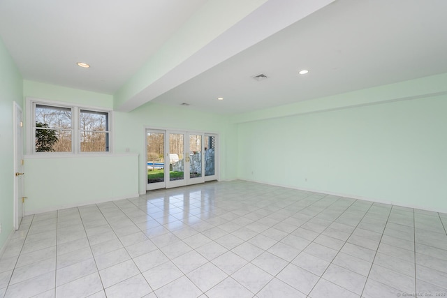 186 Isinglass Rd, Shelton, CT 06484 - spare room featuring recessed lighting, baseboards, light tile patterned flooring, and visible vents