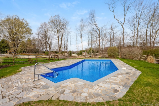 186 Isinglass Rd, Shelton, CT 06484 - view of pool with a fenced backyard, a fenced in pool, a patio, and a lawn