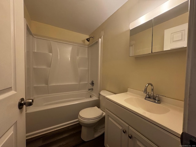 148 Westbury Park Rd Apt D, Watertown, CT 06795 - bathroom with shower / bathtub combination, vanity, and wood finished floors