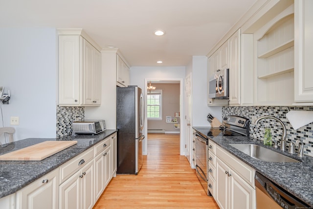39 Overlook Dr, New Milford, CT 06776 - kitchen with a toaster, light wood-type flooring, recessed lighting, a sink, and appliances with stainless steel finishes