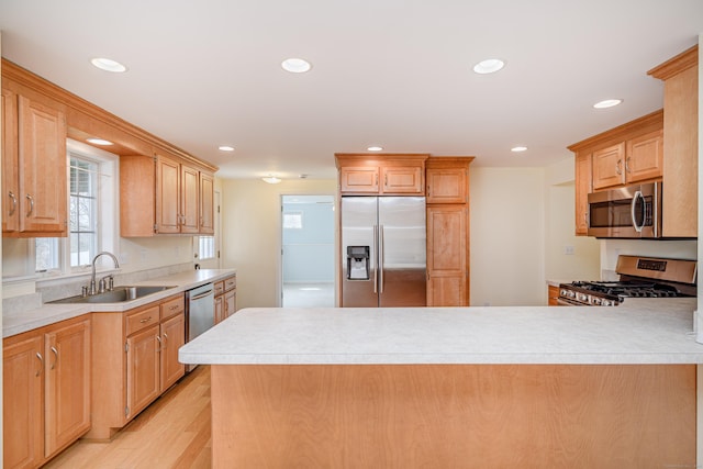 39 Overlook Dr, New Milford, CT 06776 - kitchen featuring light countertops, a sink, a peninsula, and stainless steel appliances