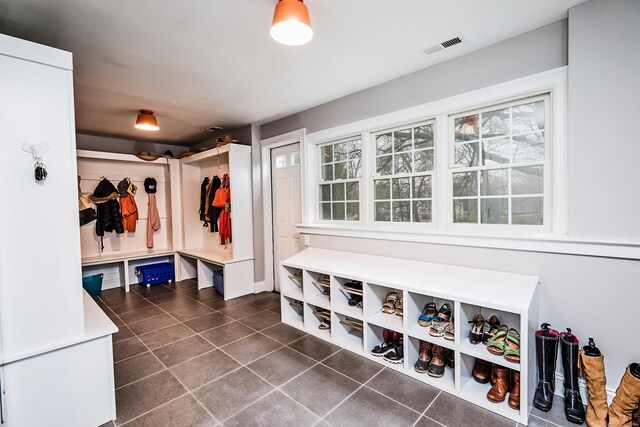 27 Blue Ribbon Dr, Westport, CT 06880 - mudroom featuring dark tile patterned flooring