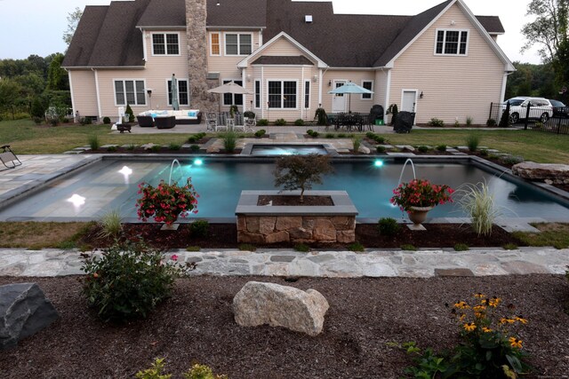48 Mount Nebo Rd, Newtown, CT 06470 - outdoor pool with an outdoor living space and a patio