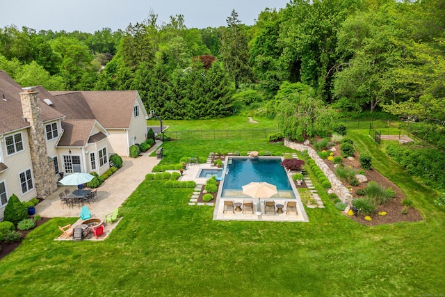 48 Mount Nebo Rd, Newtown, CT 06470 - view of pool with a patio area, outdoor dining space, and a view of trees