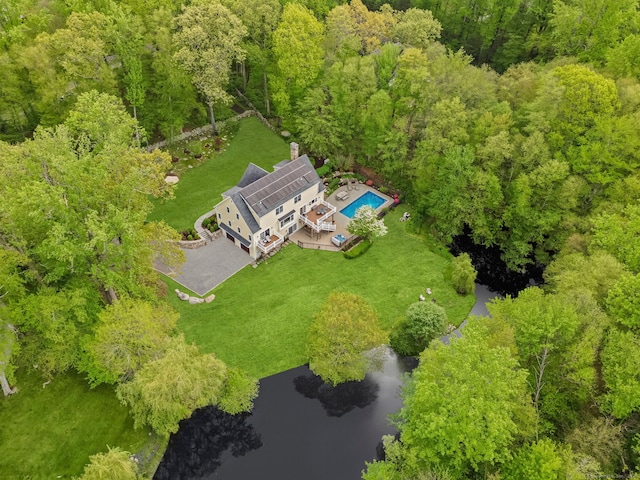 211 Linden Tree Rd, Wilton, CT 06897 - view of subject property featuring a heavily wooded area and a nearby body of water