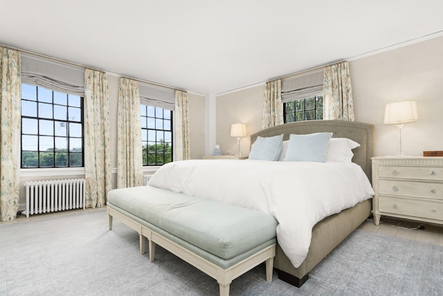 bedroom featuring radiator