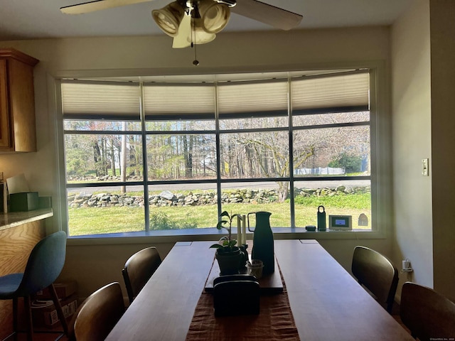 12 Fox Rd, Trumbull, CT 06611 - dining room with a ceiling fan and an office area