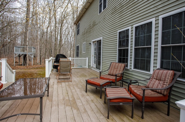 view of wooden deck
