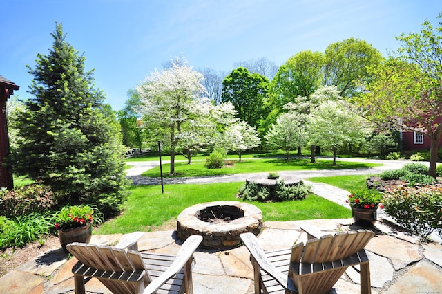 794 Main St, Somers, CT 06071 - view of patio with a fire pit