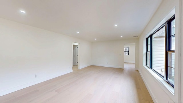 101 Parade Hill Rd, New Canaan, CT 06840 - spare room with visible vents, baseboards, recessed lighting, and light wood-style floors