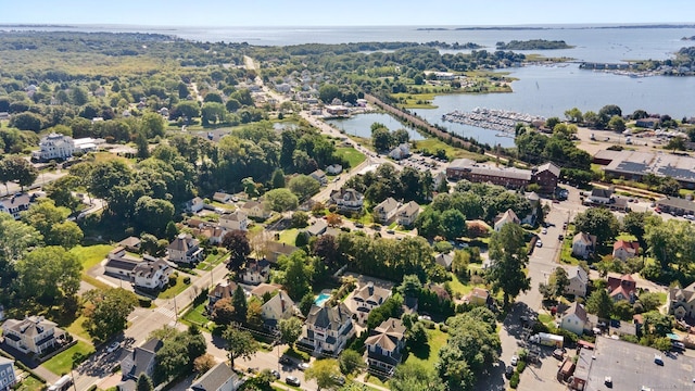 56-58 E Main St, Stonington, CT 06355 - drone / aerial view with a residential view and a water view