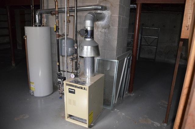 utilities featuring gas water heater