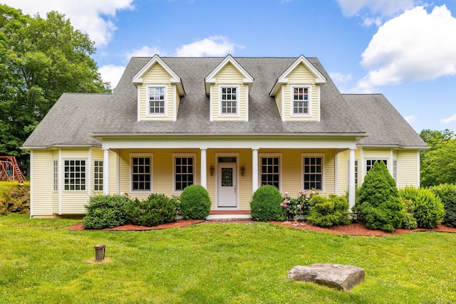 40 Old Bridge Rd, Brookfield, CT 06804 - cape cod house with a porch, roof with shingles, and a front yard