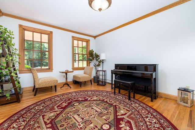 40 Old Bridge Rd, Brookfield, CT 06804 - sitting room featuring baseboards, crown molding, and wood finished floors