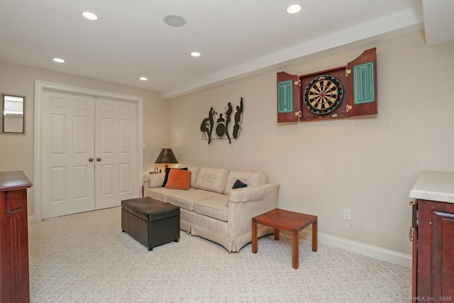 7 Long Meadow Ln, Redding, CT 06896 - carpeted living area with recessed lighting and baseboards