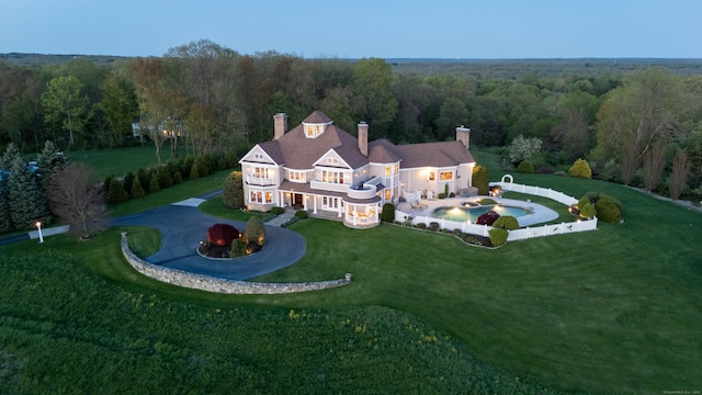 7 Long Meadow Ln, Redding, CT 06896 - aerial view featuring a forest view
