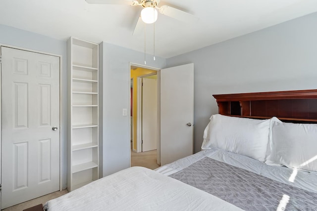 bedroom with a ceiling fan