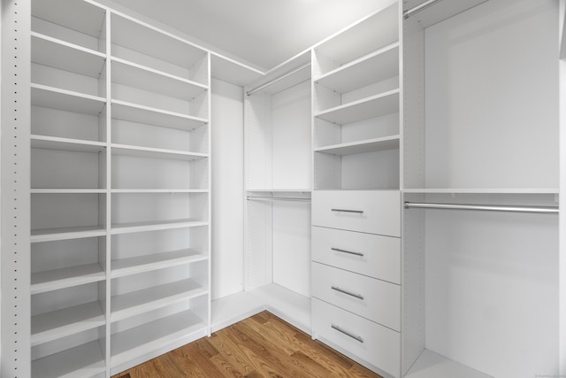 spacious closet with light wood-style flooring