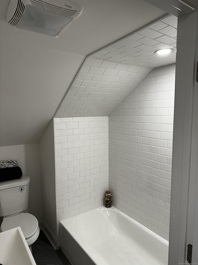 384 Sylvan Ave, Waterbury, CT 06706 - bathroom with toilet and lofted ceiling