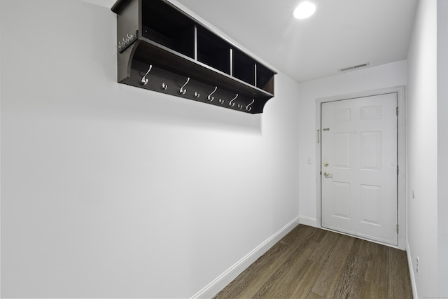 49 Glenbrook Rd Apt 209, Stamford, CT 06902 - entryway with dark wood-style flooring, baseboards, and visible vents