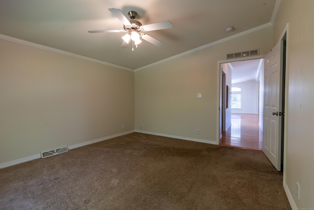 20 Cliff Rd, Ledyard, CT 06339 - carpeted spare room with ceiling fan, ornamental molding, baseboards, and a smoke detector
