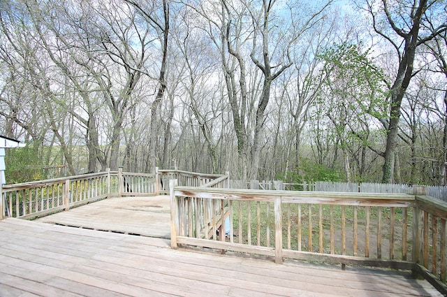 wooden deck featuring a fenced backyard