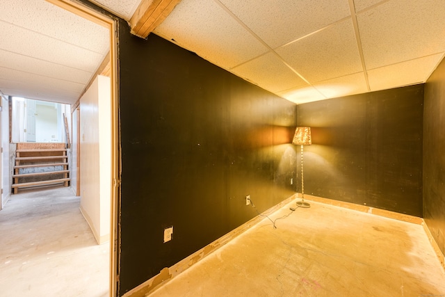 18 Black Birch Rd, Plainville, CT 06062 - spare room featuring concrete flooring and a paneled ceiling