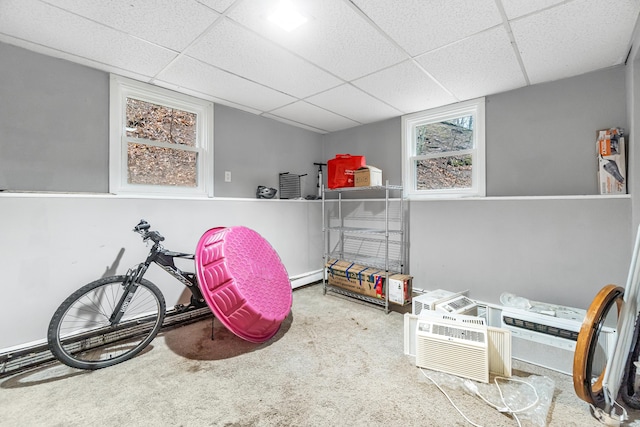storage room with a baseboard radiator