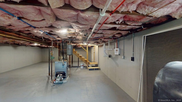 3 Richard Ln, Prospect, CT 06712 - unfinished below grade area with a heating unit and stairs