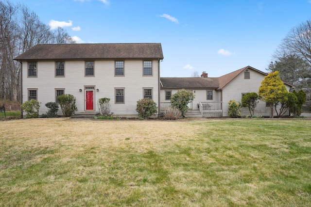 1069 Black Rock Tpke, Easton, CT 06612 - colonial inspired home with a front lawn and a shingled roof